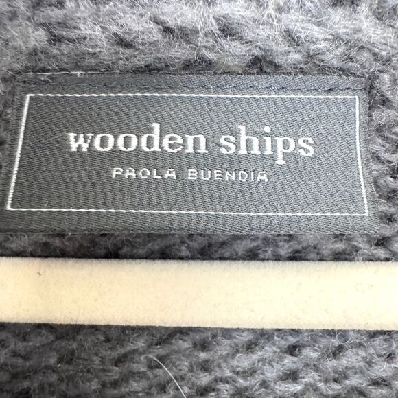 Wooden Ships Women Pullover Sweater Sz XS Mohair Wool Blend Fuzzy Lightning Bolt - Picture 2 of 6